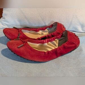 Tod's Red Suede Women's Loafers